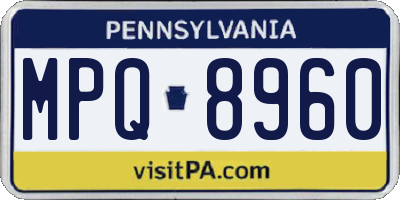 PA license plate MPQ8960