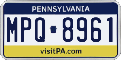 PA license plate MPQ8961