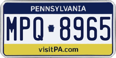 PA license plate MPQ8965