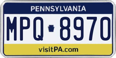 PA license plate MPQ8970