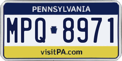 PA license plate MPQ8971