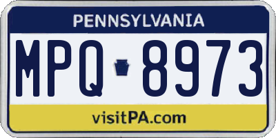 PA license plate MPQ8973