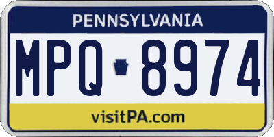 PA license plate MPQ8974