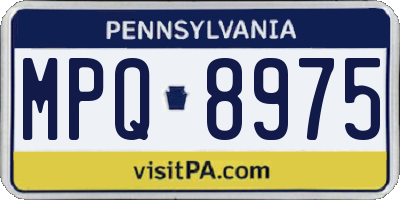 PA license plate MPQ8975