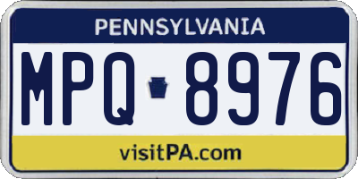 PA license plate MPQ8976