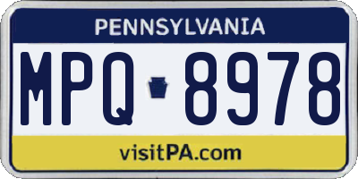 PA license plate MPQ8978