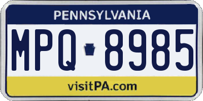 PA license plate MPQ8985