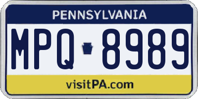 PA license plate MPQ8989
