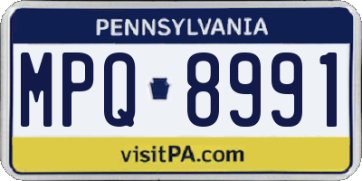 PA license plate MPQ8991