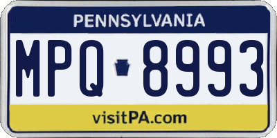 PA license plate MPQ8993