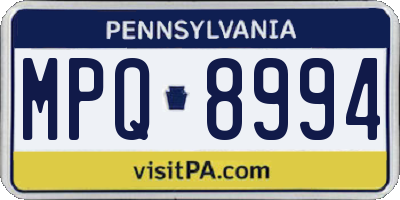 PA license plate MPQ8994