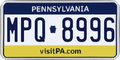 PA license plate MPQ8996