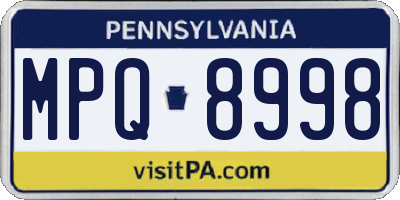 PA license plate MPQ8998