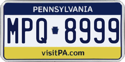 PA license plate MPQ8999