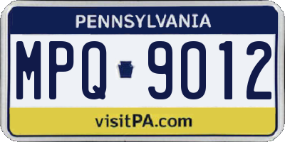 PA license plate MPQ9012