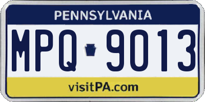 PA license plate MPQ9013