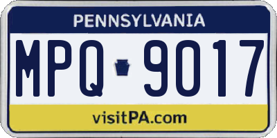 PA license plate MPQ9017