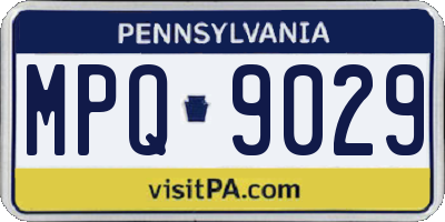 PA license plate MPQ9029