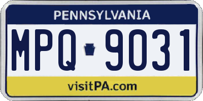 PA license plate MPQ9031