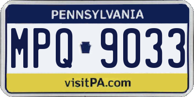 PA license plate MPQ9033