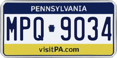PA license plate MPQ9034