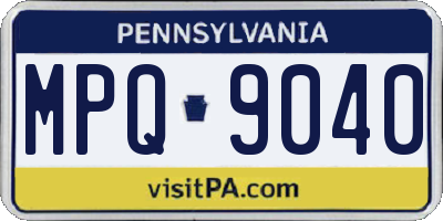 PA license plate MPQ9040