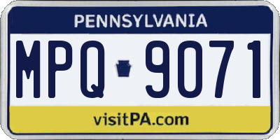 PA license plate MPQ9071