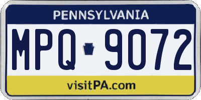 PA license plate MPQ9072