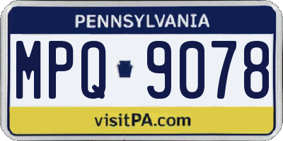 PA license plate MPQ9078