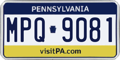 PA license plate MPQ9081