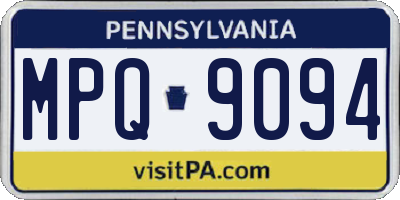 PA license plate MPQ9094