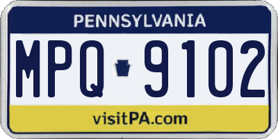 PA license plate MPQ9102