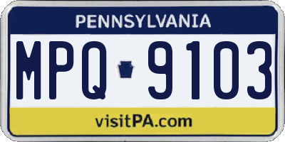 PA license plate MPQ9103