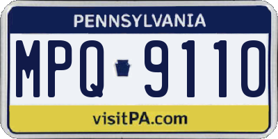 PA license plate MPQ9110