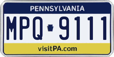PA license plate MPQ9111