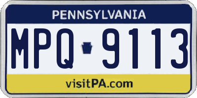 PA license plate MPQ9113