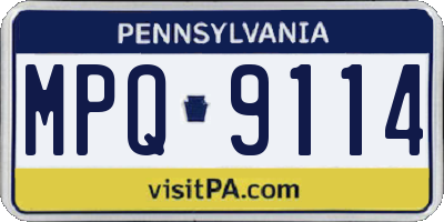 PA license plate MPQ9114