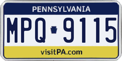 PA license plate MPQ9115