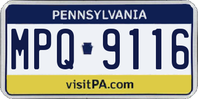 PA license plate MPQ9116