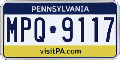 PA license plate MPQ9117