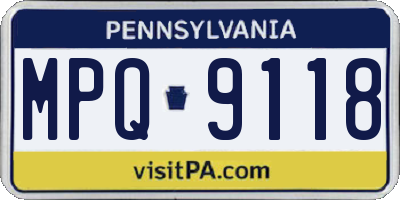 PA license plate MPQ9118