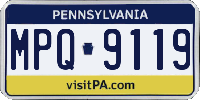 PA license plate MPQ9119
