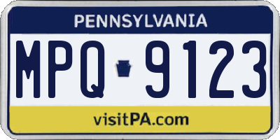 PA license plate MPQ9123