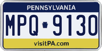 PA license plate MPQ9130