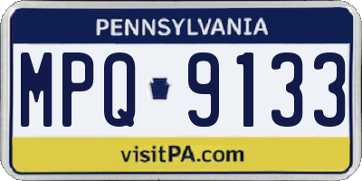 PA license plate MPQ9133