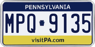 PA license plate MPQ9135