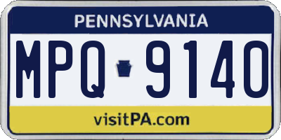 PA license plate MPQ9140