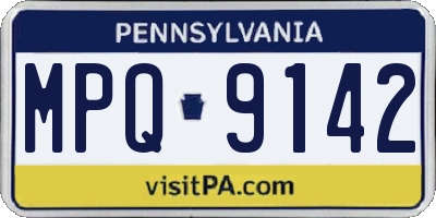 PA license plate MPQ9142