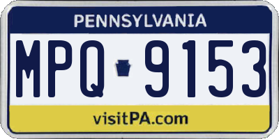PA license plate MPQ9153