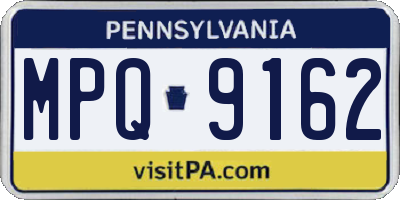PA license plate MPQ9162